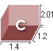 Cタイプサイズ 1.4x1.2